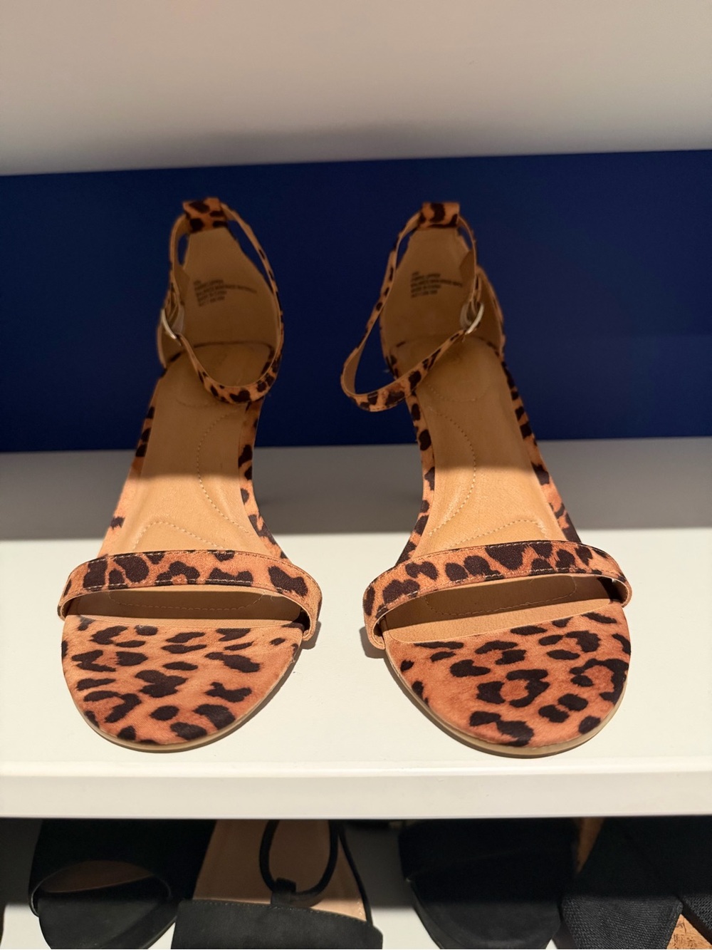 Lane Bryant Leopard Print Ankle-Strap Heels - Tan/Black